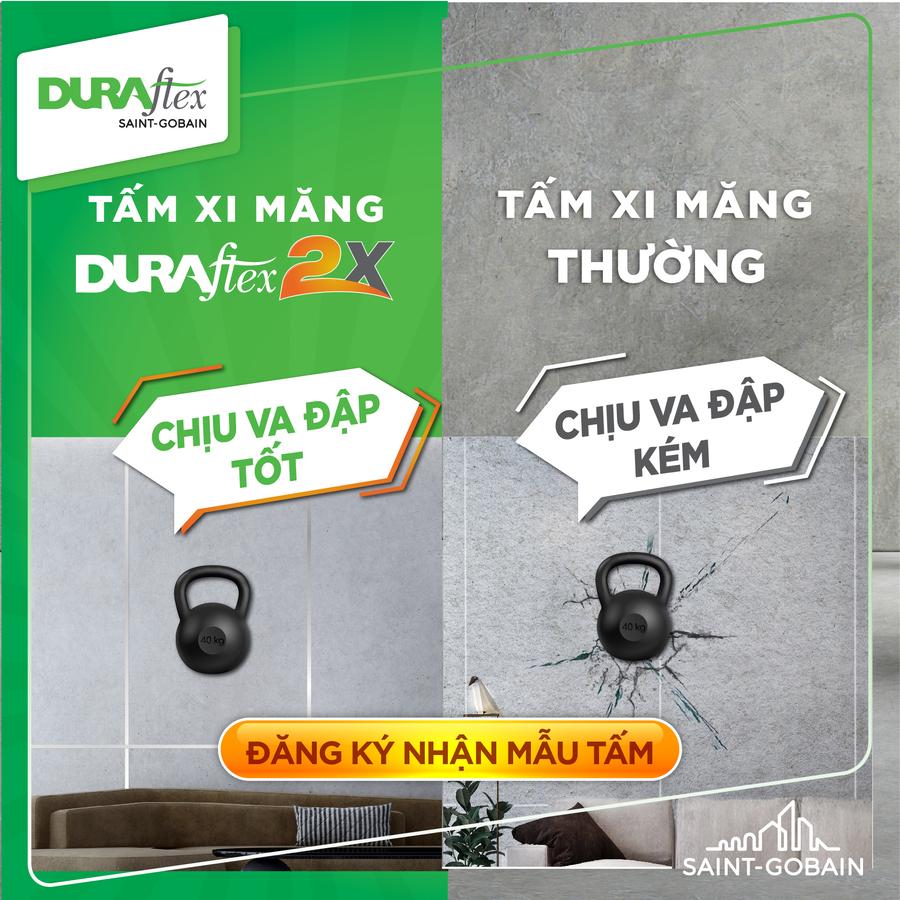 tấm lót sàn nhà xi măng Cemboard DURAflex độ bền cao, chịu lực va đập tốt